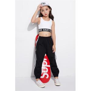 ヒップホップダンス衣装 トップス 白 黒 赤 ...の詳細画像4