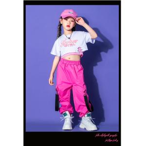 キッズダンス衣装 セットアップ へそ出し トッ...の詳細画像2