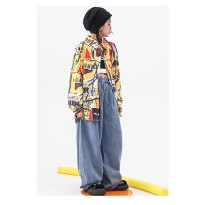 シャツ キッズダンス衣装 トップス ヒップホッ...の詳細画像5