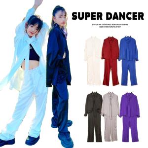 ダンス衣装 セットアップ シャツ パンツ ジャズヒップホップ メンズ レディース キッズ ダンス衣装 K-POP 韓国 白 赤 青 黒 グレー 紫｜sims-mart