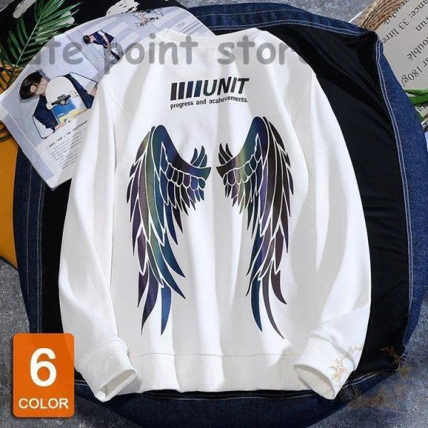 スウェットトレーナー メンズ 春服 長袖Tシャツ クルーネック ゆったりプルオーバー プリント40代...