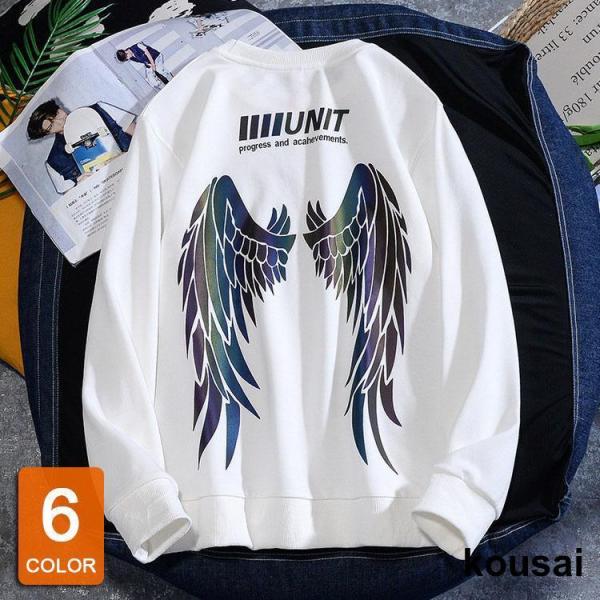 スウェットトレーナー メンズ 春服 長袖Tシャツ クルーネック ゆったりプルオーバー プリント40代...