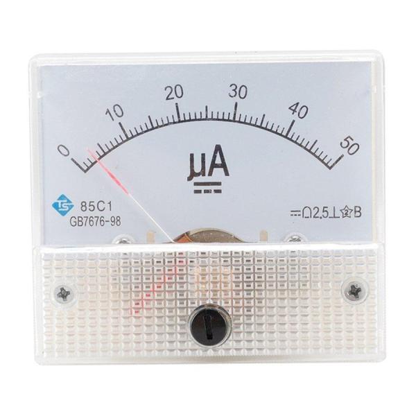 Dc 0-50/100/200/500μA 0-20A長方形アナログパネル電流計回路測定アンペアテス...