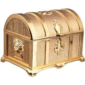鍵付き アンティーク 宝箱 海賊 木箱 特大サイズ （横幅約55cm） : e