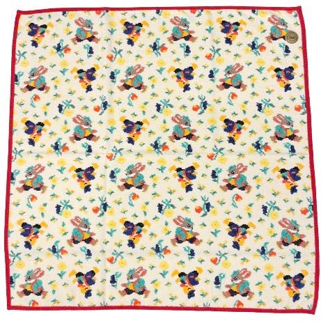 ・フェイラー おくるみ プティバス FEILER ７５×７５cm レッツプレイタグ アイボリー/赤 ...