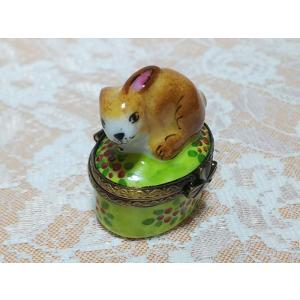 リモージュボックス　「うさぎ・プチ」　｜　Limoges Box　フランス製　磁器製小箱