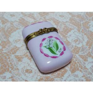 リモージュボックス　「すずらん・ピンク」　｜　Limoges Box　フランス製　磁器製小箱