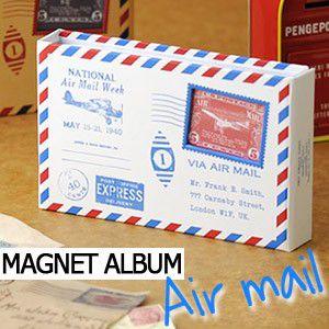 おもしろ 雑貨 Mark's マークス マグネットフォトアルバム・エアメール MAGNET ALBUM・VIA AIR MAIL｜sincere-inc