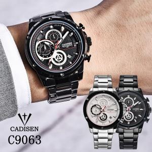 腕時計 メンズ腕時計 ブランド CADISEN c9063 クロノグラフ ステンレスベルト ビジネス シンプル おしゃれ｜sincere-inc