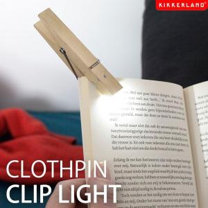おもしろ 雑貨 KIKKERLAND キッカーランド Clothespin Clip Light クローズピンクリップライト ウッド LEDライト クリップ 読書
