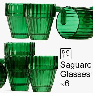 サワログラス 6個セット Saguaro Glasses DOIY コップ グラスセット サボテン ガラス オブジェ インテリア おしゃれ プレゼント｜sincere-inc