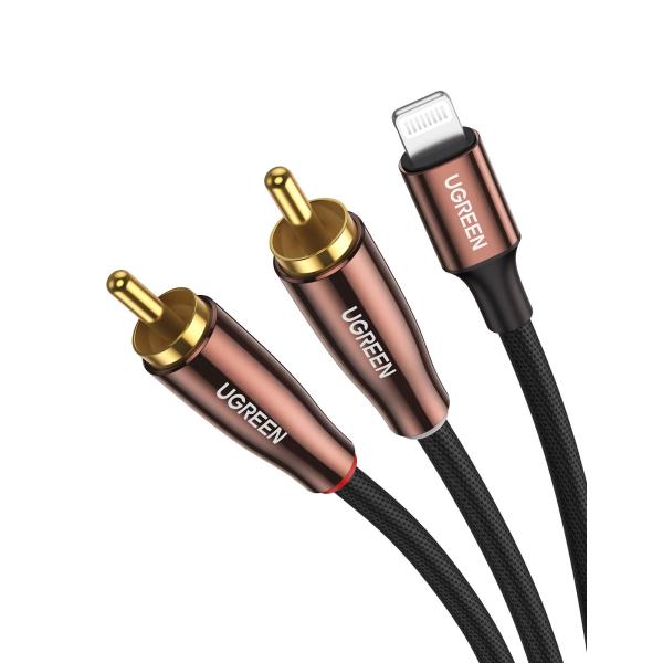 UGREEN Lightning RCA 変換ケーブル MFi認証取得 iPhone RCA 変換 ...