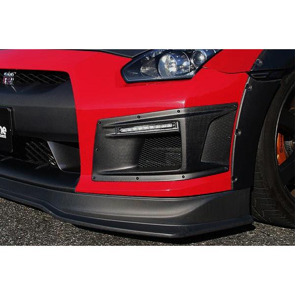 チャージスピード GT-R R35 フロントバンパーダクト カーボン 艶消しUVカットクリアー塗装済...
