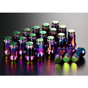 デジキャン クロモリ レーシングナット 7角 袋 45mm P1.25 オーロラ 20本 5穴 ロー...