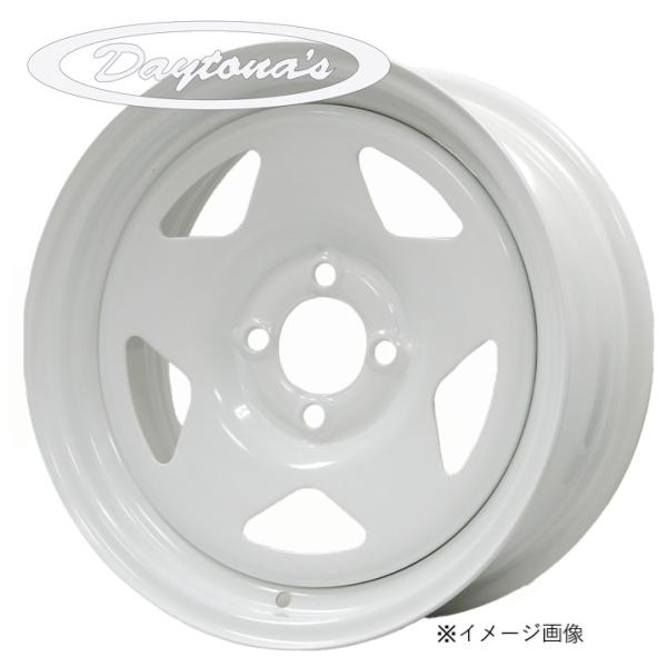 15インチ 4H100 7J+30 4穴 DAYTONA'S S/R ホイール 4本 ホワイト MO...