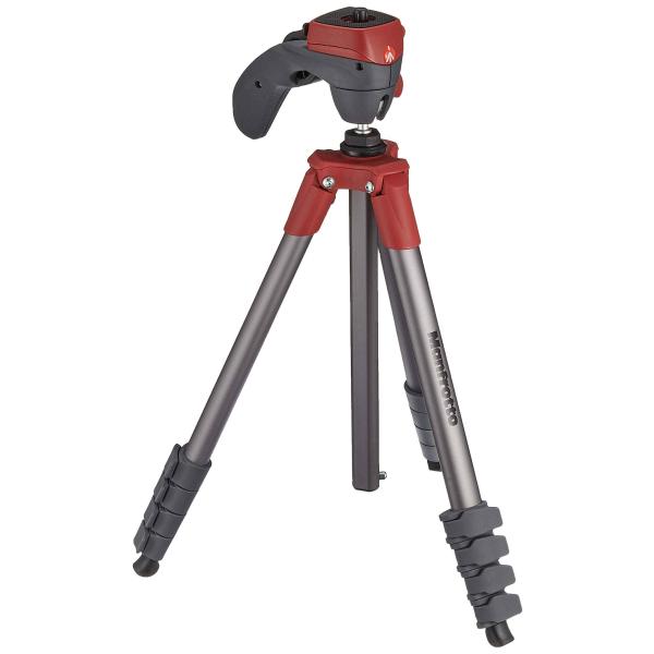 Manfrotto 三脚 COMPACT Action フォト・ムービーキット レッド アルミ 5段...