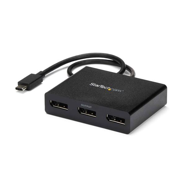 StarTech.com USB-C - DisplayPortマルチモニターアダプタ 3ポートMS...