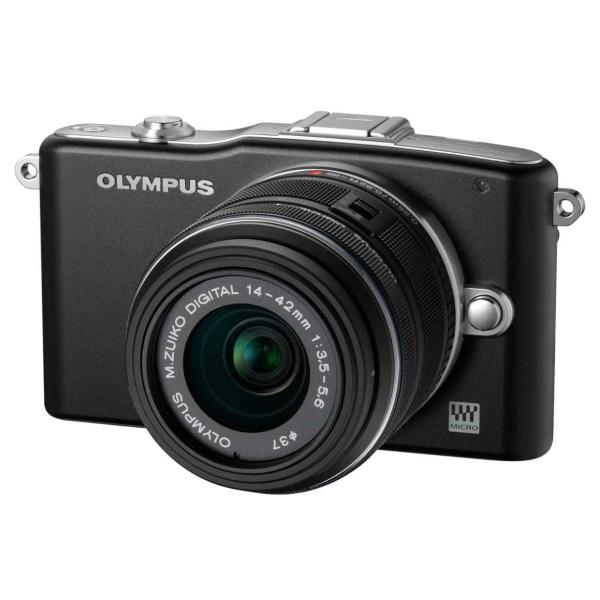 OLYMPUS ミラーレス一眼 PEN mini E-PM1 レンズキット ブラック E-PM1 L...