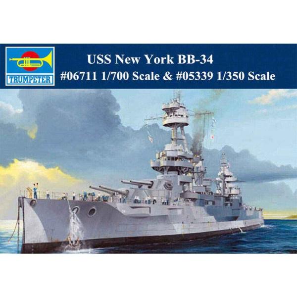トランペッター 1/700 アメリカ海軍 戦艦 BB-34 ニューヨーク プラモデル 06711