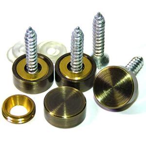 BizDez 飾りビス 化粧ビス 鏡止め 化粧キャップ ねじ装飾キャップ ビス用キャップ 表札 プレート 留金具 銅製 古金色 (8個入り, 12mm