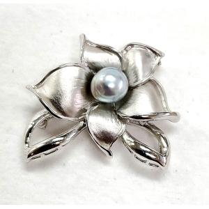 北村パール　ブローチ ANTIQUE【アンティーク】WG/YG海水産パール ダイヤモンド