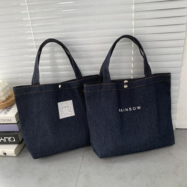 手提げ トートバッグ デニムシャツ 無地 マグネット留め 帆布 おしゃれ レディース カジュアル か...