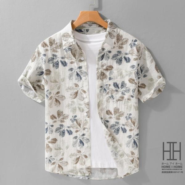 アロハシャツ メンズ 半袖 メンズシャツ ポケット付き ボタニカル 花柄 柄シャツ プリント おしゃ...
