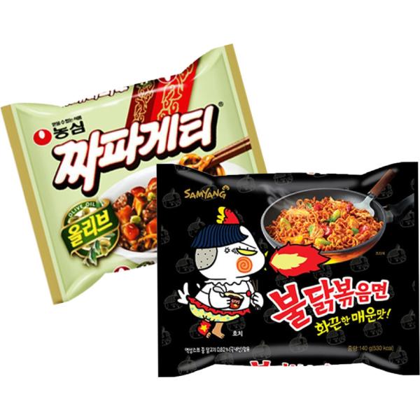 ★辛い韓国ラーメン★送料無料★ブルパゲッティ★チャパゲティ5個+ブルダック炒め〓5個　全部10人前辛...