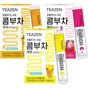 ★BTS★TEAZEN コンブチャ３種選択（柚子,ベリー,レモン)ボトルなし Kombucha 3Kinds(Citron+Berry+Lemon) 5g x 30stさわやかな果物の炭酸水の味!3種