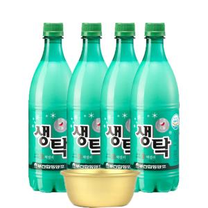 【冷蔵】釜山生マッコリ　７５０ｍｌ（▲セット4本+グラス１個＜韓国どぶろく・韓国マッコリ＞