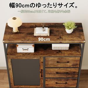 キャビネット 収納棚 収納ラック 幅90cm ...の詳細画像3