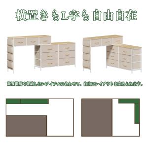 回転式 チェスト デスク付き L字・横置き自由...の詳細画像2