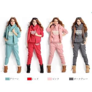 ジャージ セットアップ レディース おしやれ スウェット 上下 秋冬 3点セット 長袖パーカー 40代 長ズボン トーレーナ 着痩せ 大きいサイズ