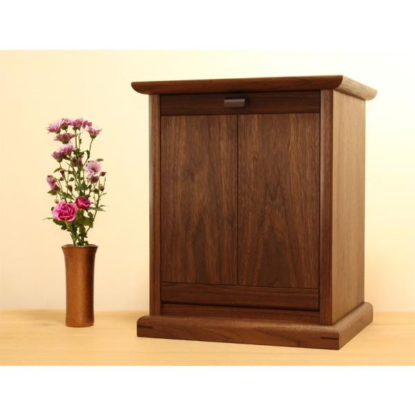 厨子ウォールナット【受注生産品発送までに2ヶ月ほどです】小型仏壇　モダン仏壇　ミニ仏壇　森林工芸館