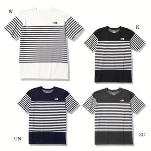 【在庫限り】ノースフェイス　NT32335　ショートスリーブパネルボーダーティー［男性用Tシャツ］ メール便配送(ポスト投函)選択で送料無料｜sinsetsusou