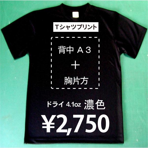 カスタムＴシャツ制作　Ｔシャツプリント　ドライＴシャツ濃色生地　 写真プリント　イラストプリント　高...