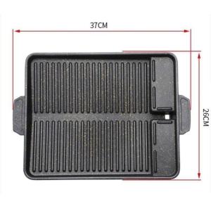 ヘルシー焼肉プレート サムギョプサル 鉄板 角型 カセットコンロ用 焼肉グリル 韓国焼肉料理 サムギョプサル プレート 鉄板 焼肉鉄板