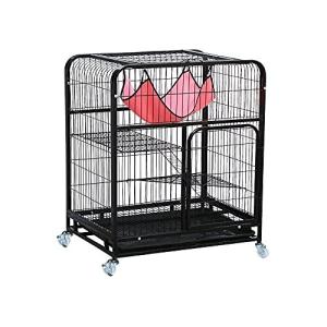 サンパーシー ペットケージ 2段 キャットケージ 猫 コンパクト スリム 組み立て式 ハンモック キャスター付き サークル 留守番 運動 室内用 屋内