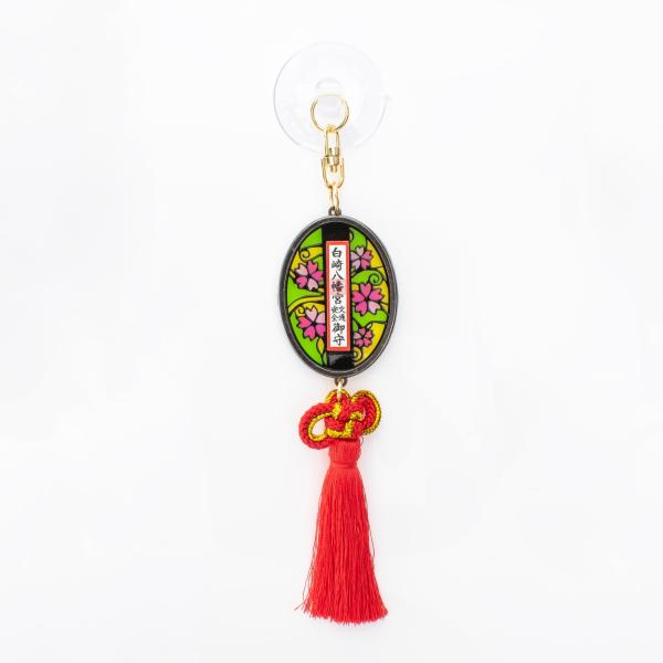 白崎八幡宮 ステンド型 交通安全お守り 吸盤タイプ レッド 当宮にて祈願・お清め済み