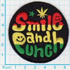 アイロンワッペン/刺繍/アップリケ/smail and punch M/ニコニコ/ニコちゃんマーク/...