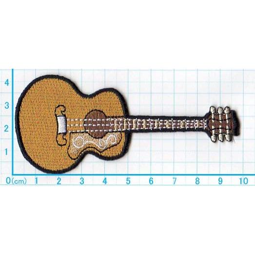 アイロンワッペン/刺繍/アップリケ/ギターB/山吹/音楽ミュージック/バンド/楽器