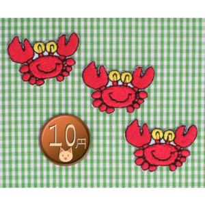 アイロンワッペン/刺繍/アップリケ/カニs3枚セット/かに/魚/海/水族館
