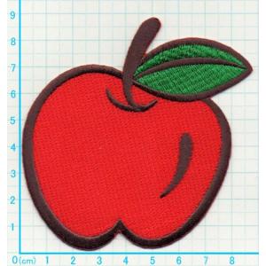 アイロンワッペン/刺繍/アップリケ/リンゴb_...の詳細画像1