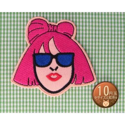 アイロンワッペン/刺繍/アップリケ/80'sガール/メガネ女子/ファッション