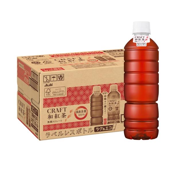 アサヒ飲料 和紅茶 無糖ストレート ラベルレスボトル 500ml×24本 [紅茶] [無糖] [最高...