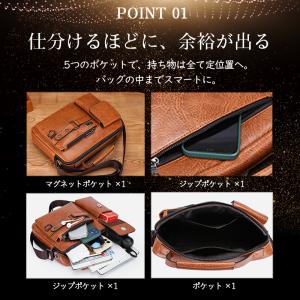 ショルダーバッグ メンズ PU レザー ボディ...の詳細画像4