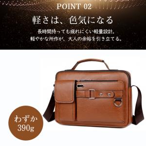 ショルダーバッグ メンズ PU レザー ボディ...の詳細画像5