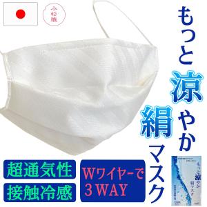 【藤井棋聖/嵐の相葉くん着用姉妹品】もっと涼やか絹マスク シルク 夏 美肌 抗菌 Ｗワイヤー 涼しい 涼感 冷感 夏用 日本製 絹 シルク 洗える 小杉織物