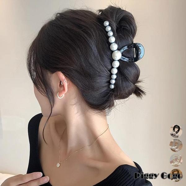 ヘアクリップ 大きめヘアアクセサリー黒