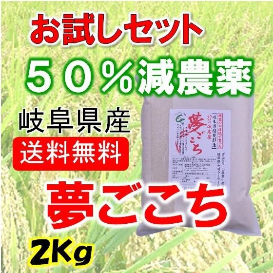 令和５年産　特別栽培米　岐阜県産 夢ごこち 白米２Kg 【送料無料】北海道・沖縄・離島は追加送料